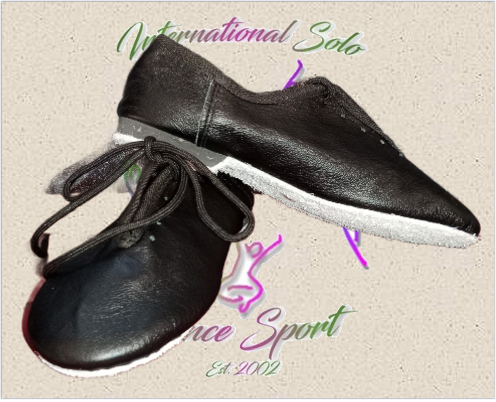 Unisex Black Lace Up Jazz Dance Shoes