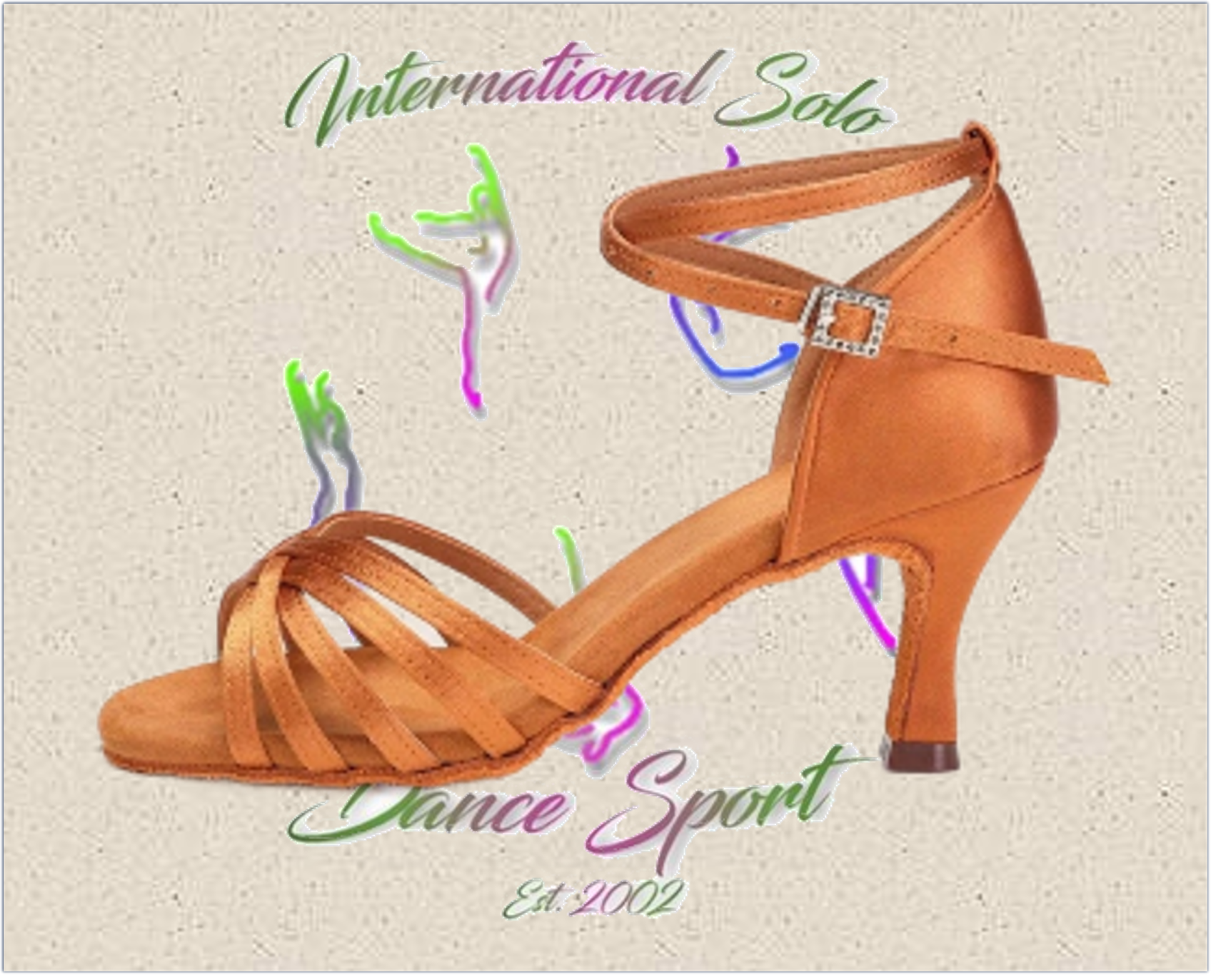 Ladies Flesh/Brown Latin heels