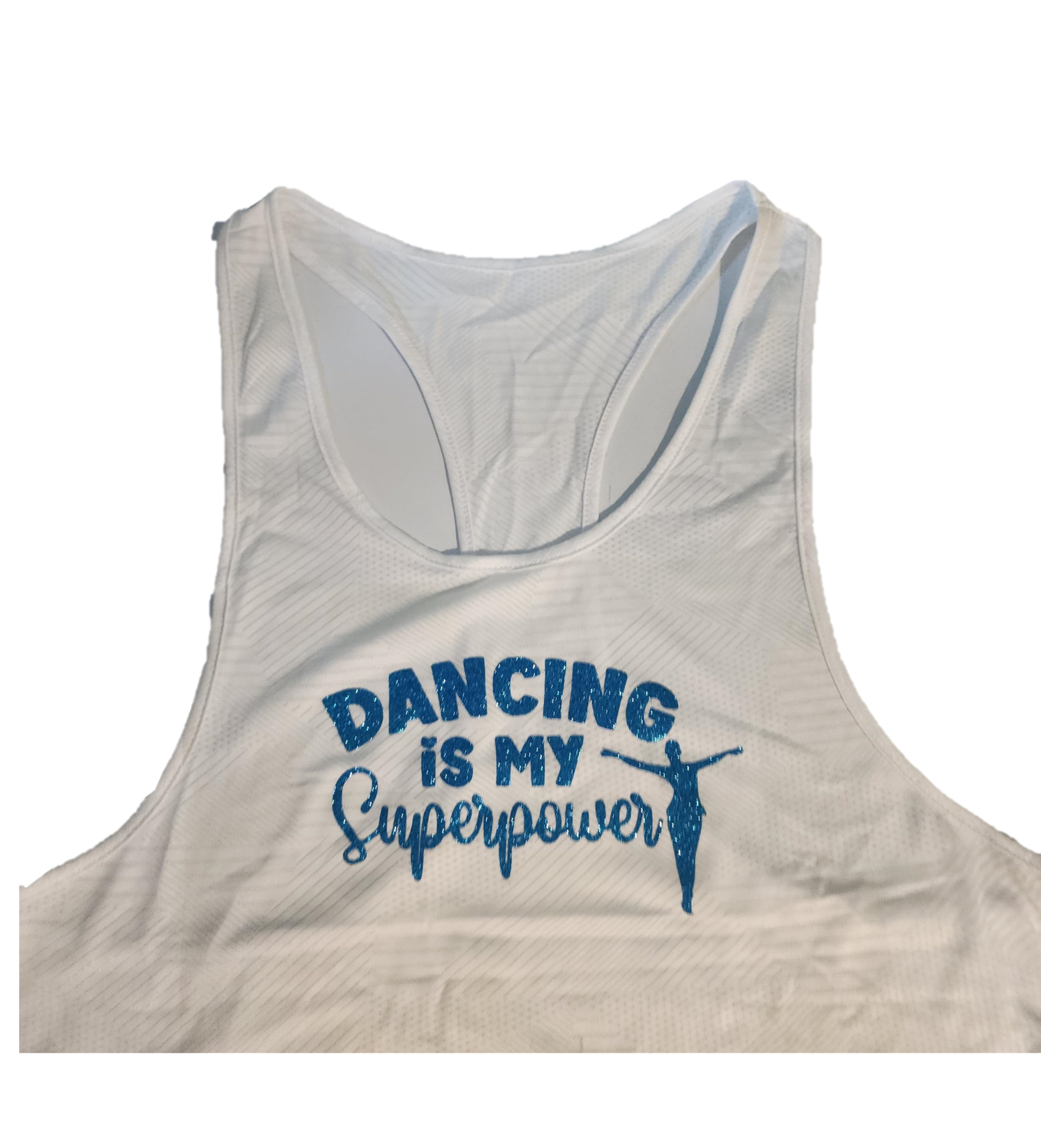 Glitter print Dance low cut vest