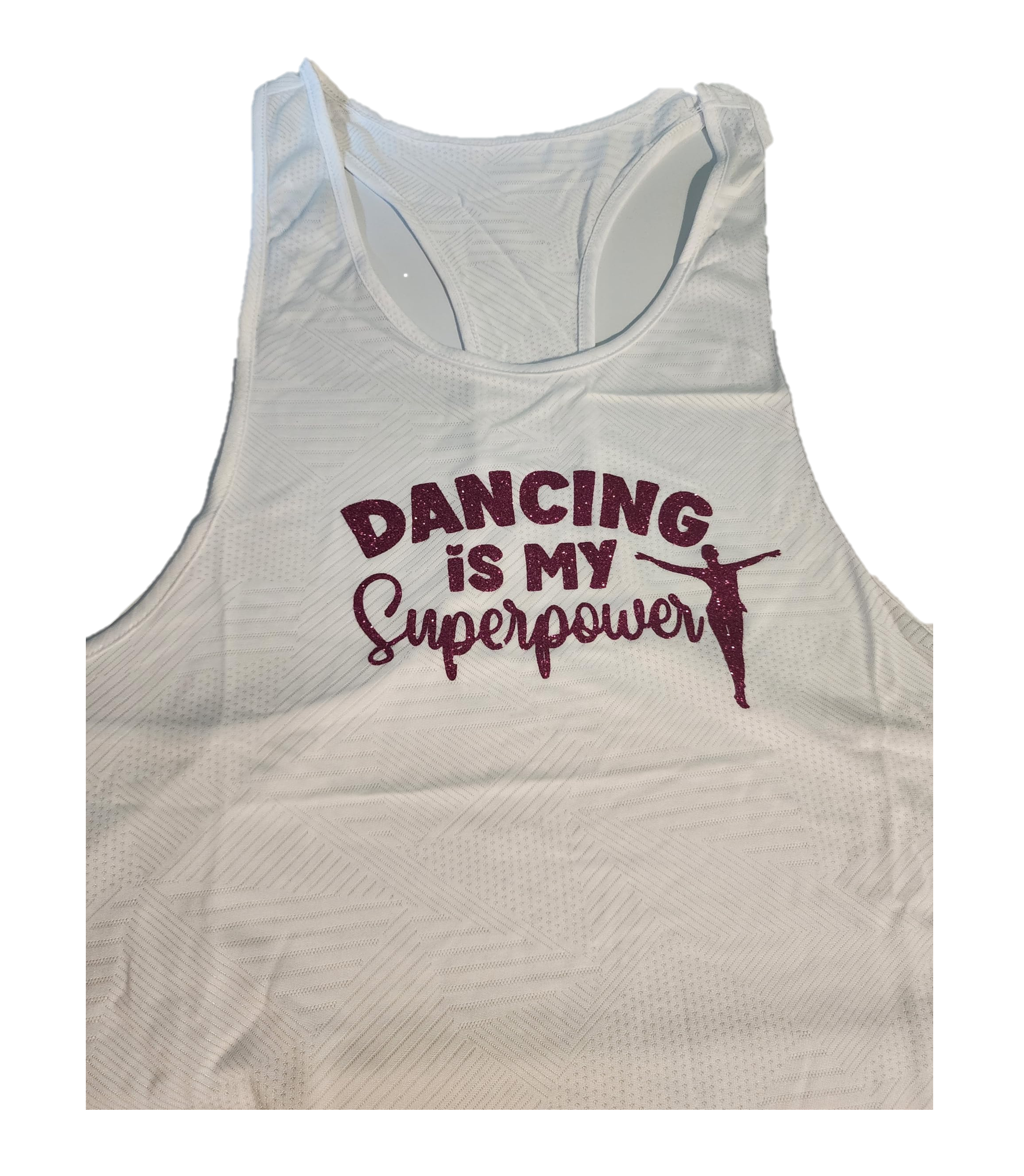 Glitter print Dance low cut vest